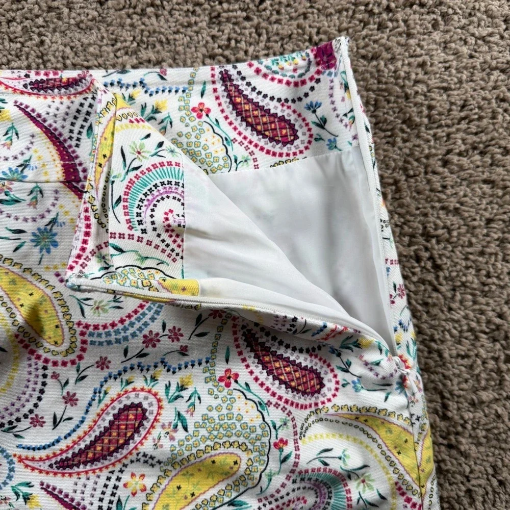 Talbots mini skirt paisley women's‎ 20 floral plus artsy preppy colorful office